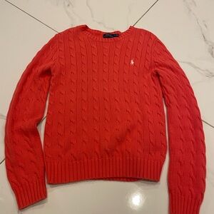 Ralph Lauren Coral Cable Knit Sweater